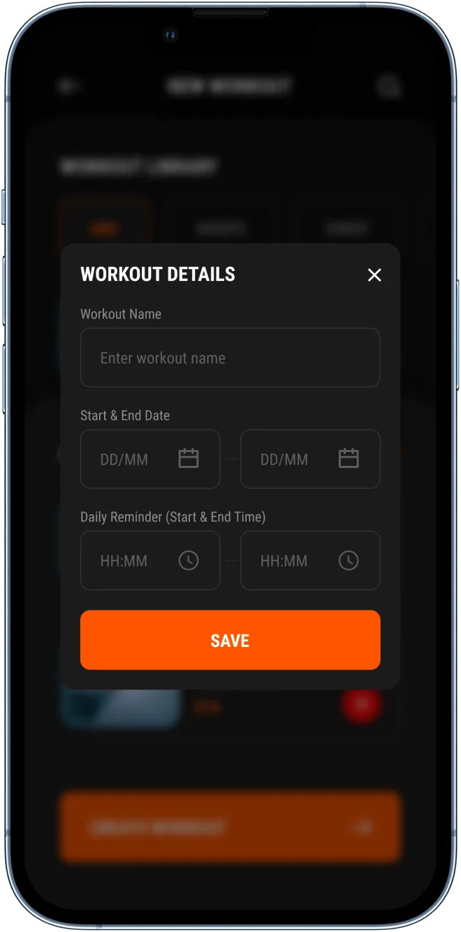 workout detail screen