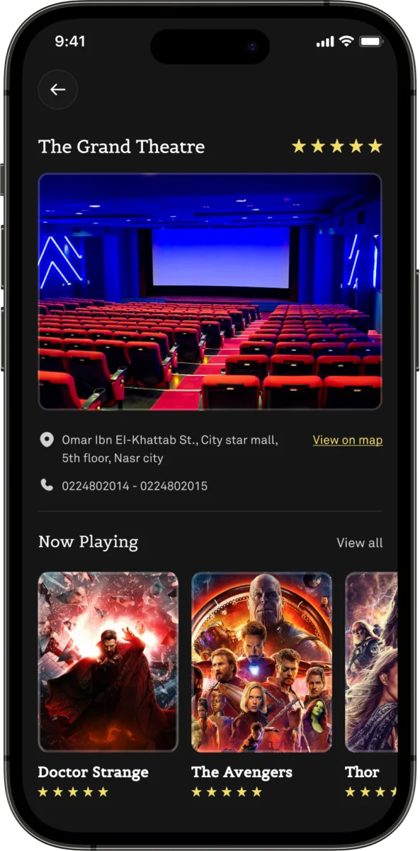 theatre detail screen